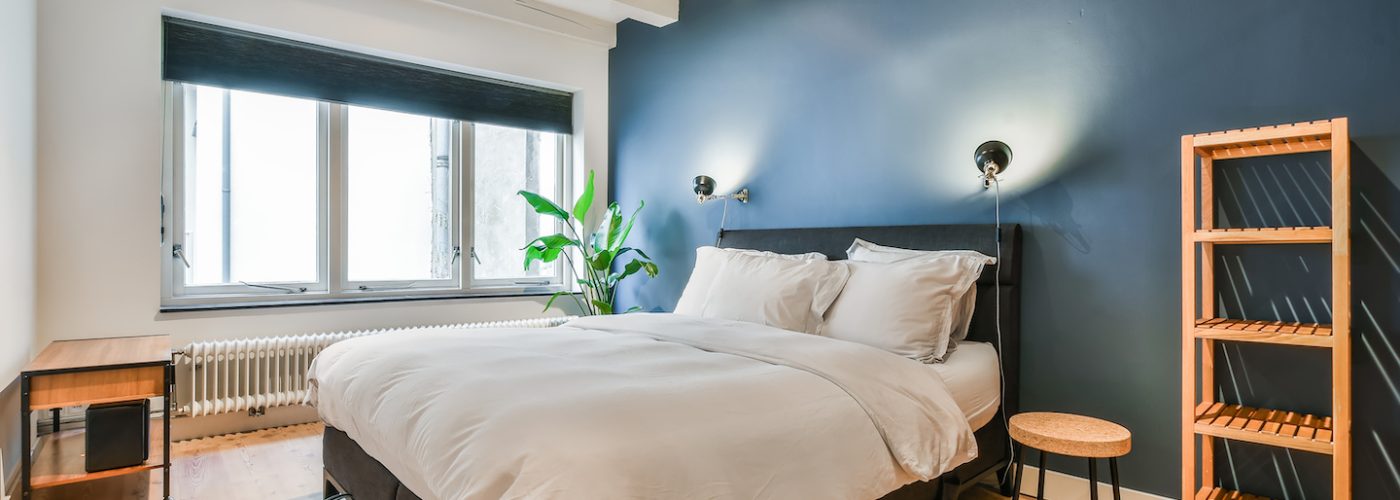 Beautiful interior design of modern and cozy bedroom